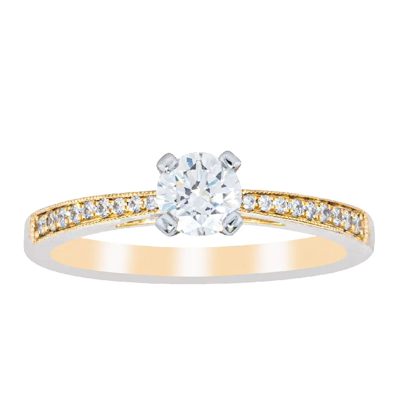 Unique engagement rings with nature-inspired designs like leaf, vine, or floral motifs -14ct Yellow Gold .40ct Diamond Helena Ring