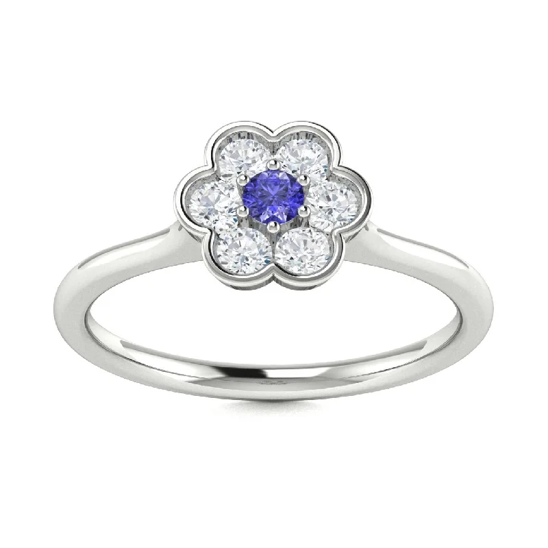 Custom engagement rings with heirloom diamonds for a sentimental and personal touch -14KT Gold Oval Brilliant Tanzanite and Diamond Ring (Tanzanite 0.60 cts. White Diamond 0.20 cts.)