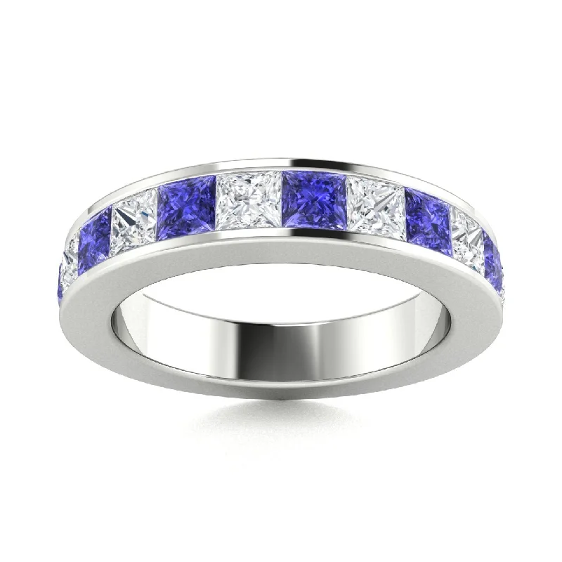 Unique engagement rings with colored gemstones like sapphire, ruby, and emerald -14kt Gold Tanzanite and Diamond Ring (Tanzanite 0.55cts Diamonds 0.55 cts)