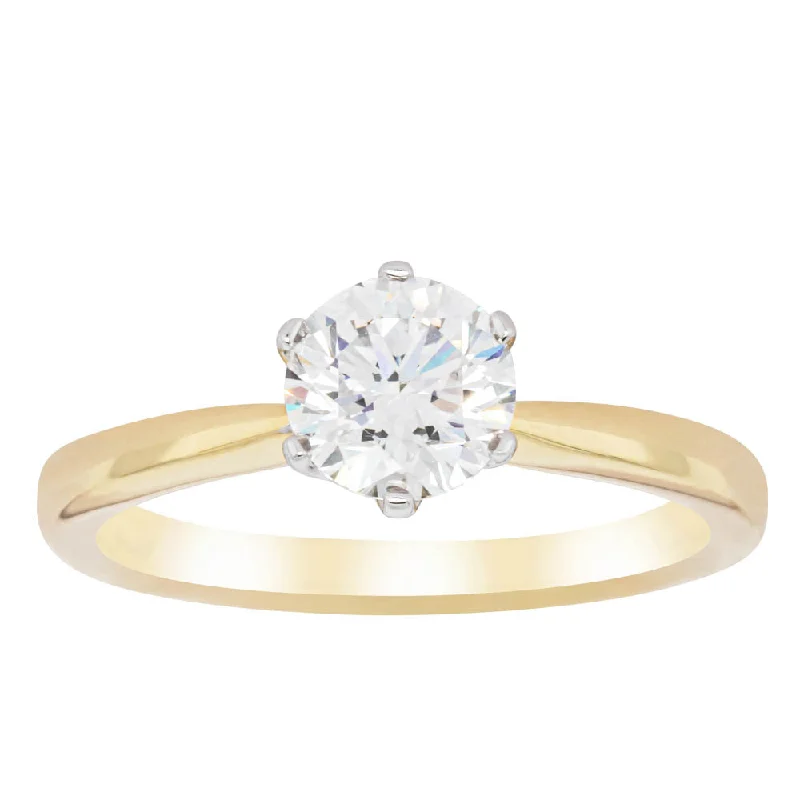 Rose gold engagement rings with romantic tones and vintage-inspired designs -18ct Yellow Gold 1.00ct Diamond Nova Ring