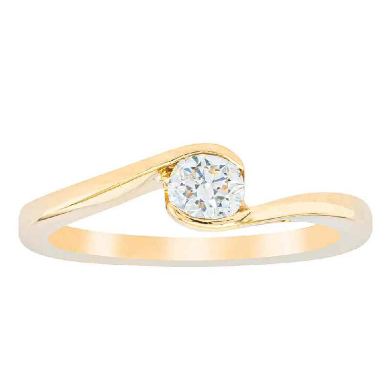 Stunning engagement rings with pear-shaped diamonds for a unique and romantic appeal -18ct Yellow Gold .30ct Diamond Embrace Ring