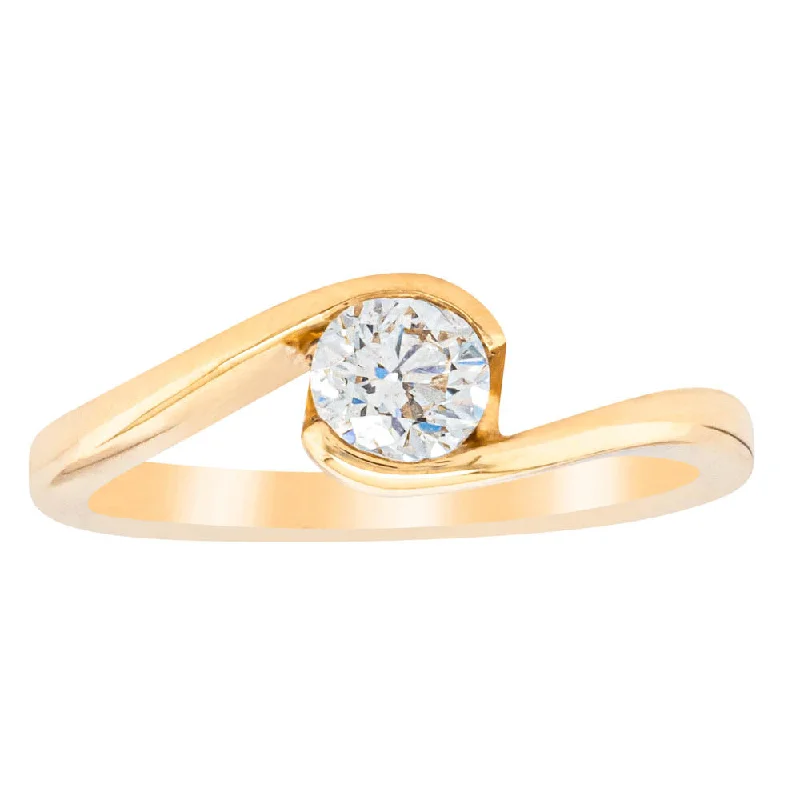 Engagement rings with princess-cut diamonds for a square, modern shape and sparkle -18ct Yellow Gold .46ct Reclaimed Diamond Embrace Ring