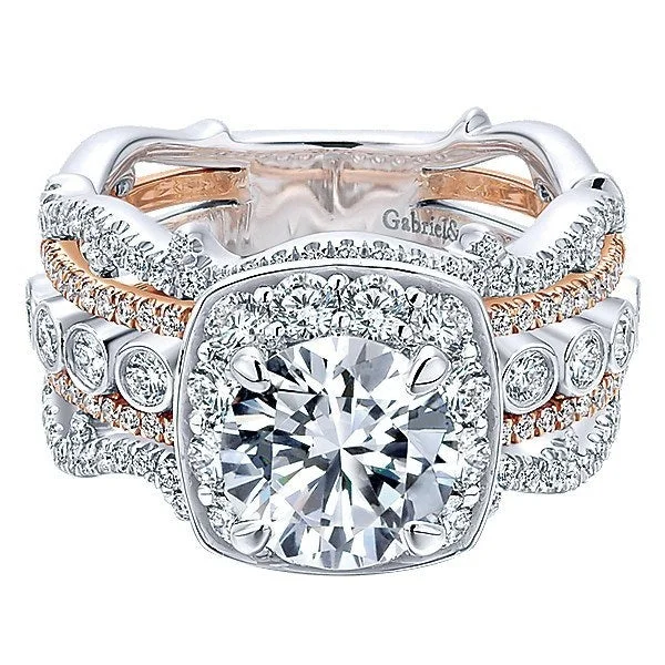 Engagement rings with oval diamonds for a sophisticated and elongating effect -5-Band Style Diamond Engagement Ring 1.14 Cttw 14K Gold 318A