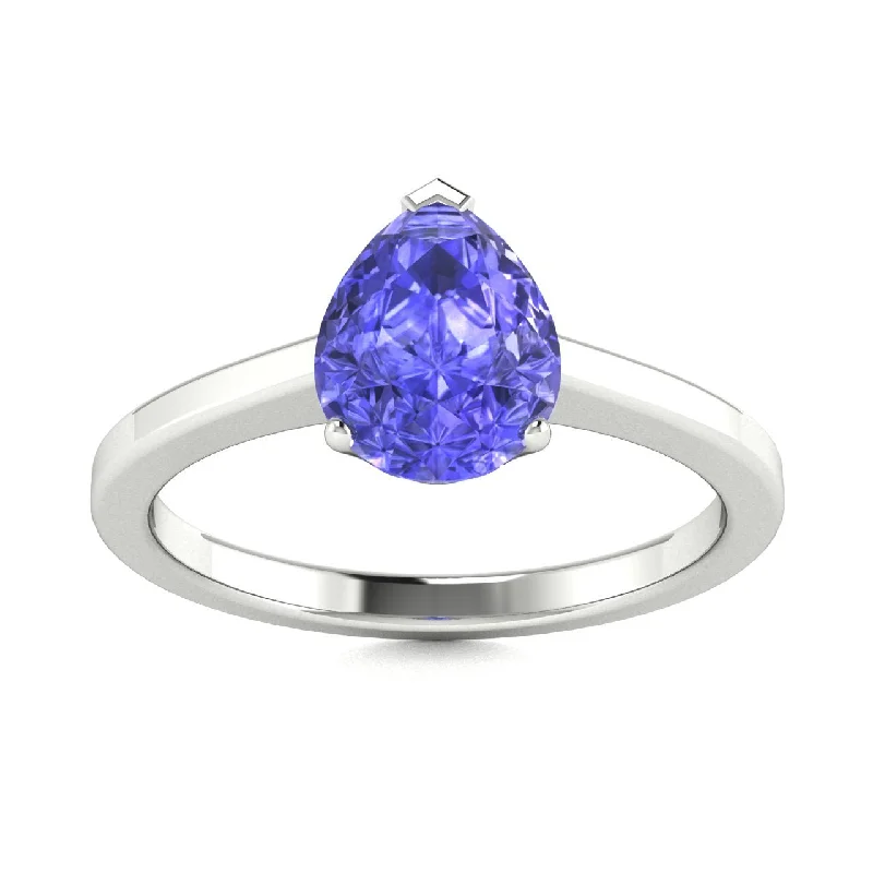 Elegant emerald-cut engagement rings for women who love bold, sophisticated styles -18kt Gold Pear brilliant Tanzanite Ring (Tanzanite 2.25ct)