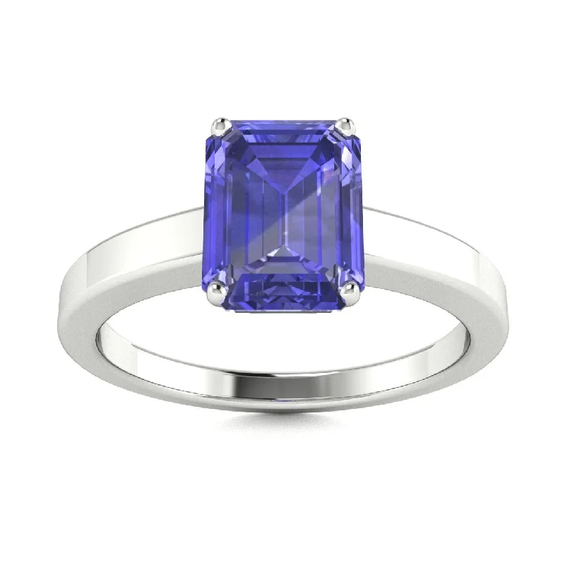 Custom engagement rings with diamond side stones for added sparkle and elegance -18kt Gold Perfectly Cut Emerald Cut Tanzanite Ring (Tanzanite 1.50ct)