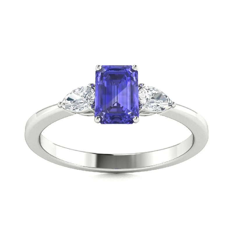 Custom engagement rings with heirloom diamonds for a sentimental and personal touch -18KT Gold Tanzanite and Diamond Ring (Tanzanite 1.50 cts. White Diamonds 0.40 cts.)