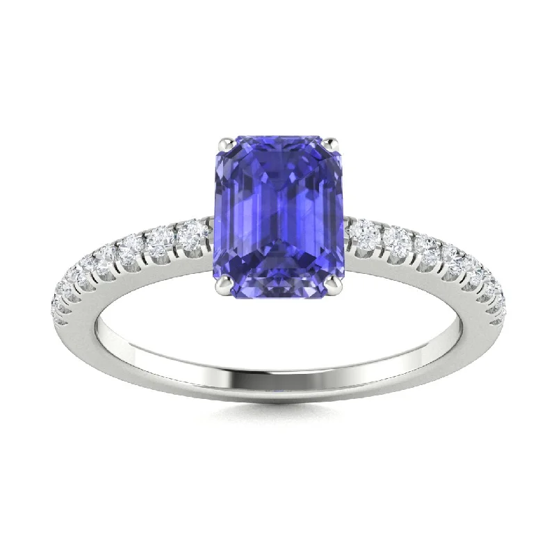 Engagement rings with antique-style settings and old European cuts for vintage charm -18kt Gold Tanzanite and Diamond Ring (Tanzanite 2.00ct Diamonds 0.25cts)