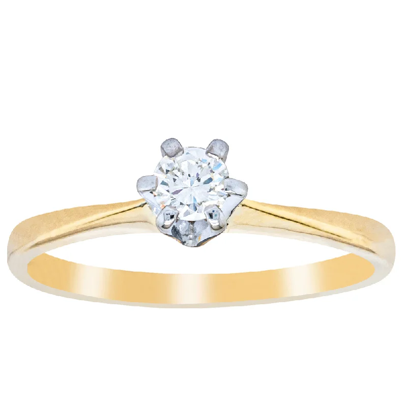 Engagement rings with twist bands for a unique and romantic design -Deja Vu 18ct Yellow Gold .06ct Diamond Ring