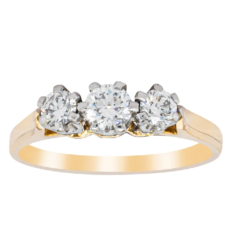 Vintage-inspired engagement rings with intricate detailing for romantic and nostalgic charm -Deja Vu 18ct Yellow Gold .51ct Diamond Ring