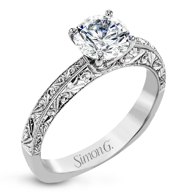 Affordable engagement rings with moissanite stones for a diamond-like alternative -Engagement Ring in 18k Gold