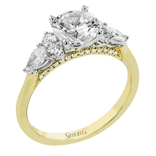 Engagement rings with antique-style settings and old European cuts for vintage charm -Engagement Ring in 18k Gold with Diamonds