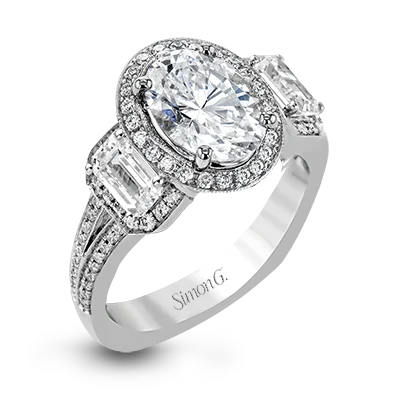 Classic three-stone engagement rings with diamonds symbolizing love’s journey together -Engagement Ring in 18k Gold with Diamonds