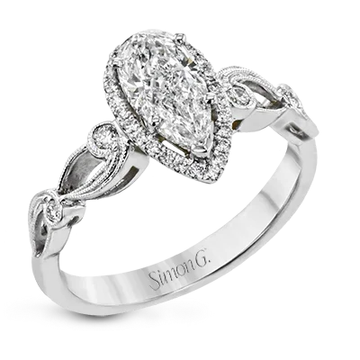 Engagement rings with diamond pavé bands for extra sparkle and glamour -Engagement Ring in 18k Gold with Diamonds