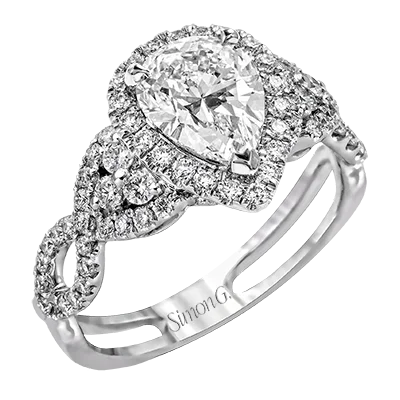 Luxury engagement rings with platinum settings for high-end, premium quality -Engagement Ring in 18k Gold with Diamonds