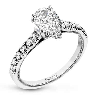 Engagement rings with hidden diamonds for a surprise sparkle on the band -Engagement Ring in 18k Gold with Diamonds