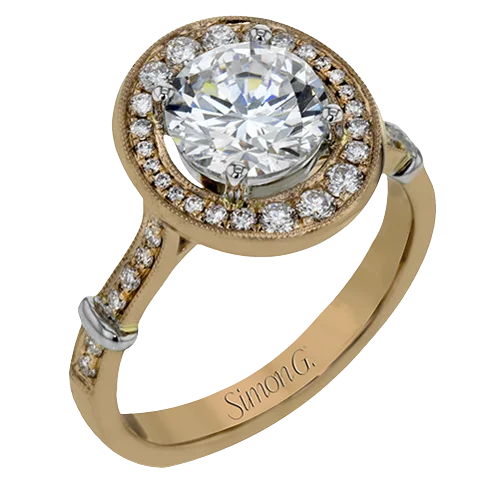 Custom engagement rings with personalized designs and engraved messages for uniqueness -Engagement Ring in 18k Gold with Diamonds