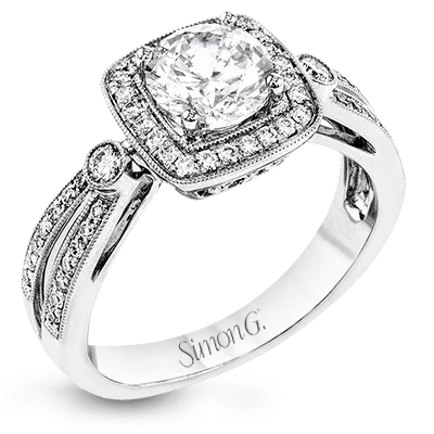 Engagement rings with cathedral settings for an elevated and elegant diamond presentation -Engagement Ring in 18k Gold with Diamonds