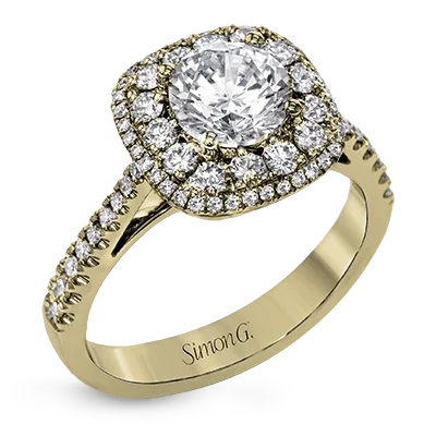 Simple engagement rings with round diamonds for timeless elegance and classic beauty -Engagement Ring in 18k Gold with Diamonds