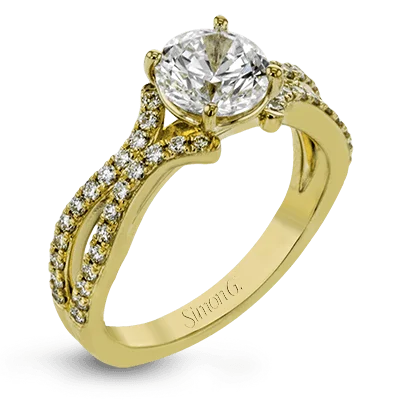 Modern engagement rings with sleek, minimalist designs for contemporary brides -Engagement Ring in 18k Gold with Diamonds