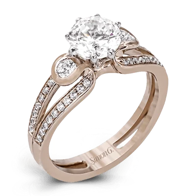 Two-tone engagement rings with contrasting metals for a chic, modern effect -Engagement Ring in 18k Gold with Diamonds