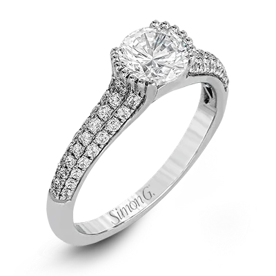 Affordable engagement rings with diamond center stones for budget-conscious brides -Engagement Ring in 18k Gold with Diamonds