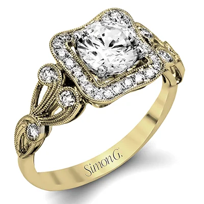 Engagement rings with halo settings for added sparkle and radiant beauty -Engagement Ring in 18k Gold with Diamonds