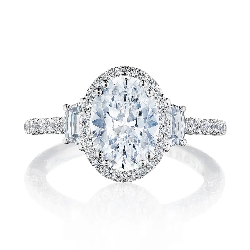 Engagement rings with diamond sidestones for added brilliance and a modern touch -Oval 3-Stone Engagement Ring