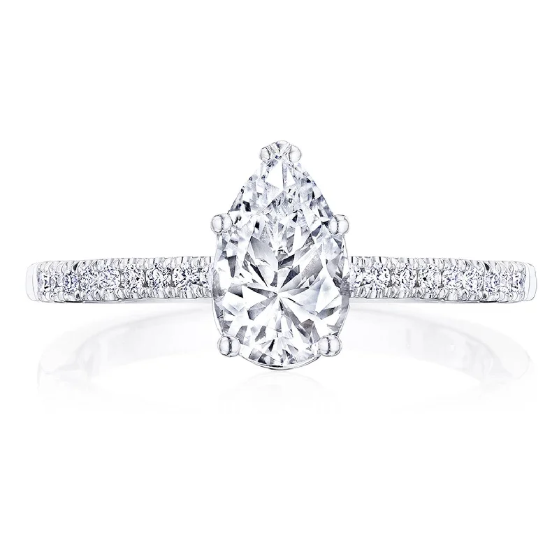 Cushion-cut engagement rings with sparkling diamonds for a sophisticated and timeless look -Pear Solitaire Engagement Ring