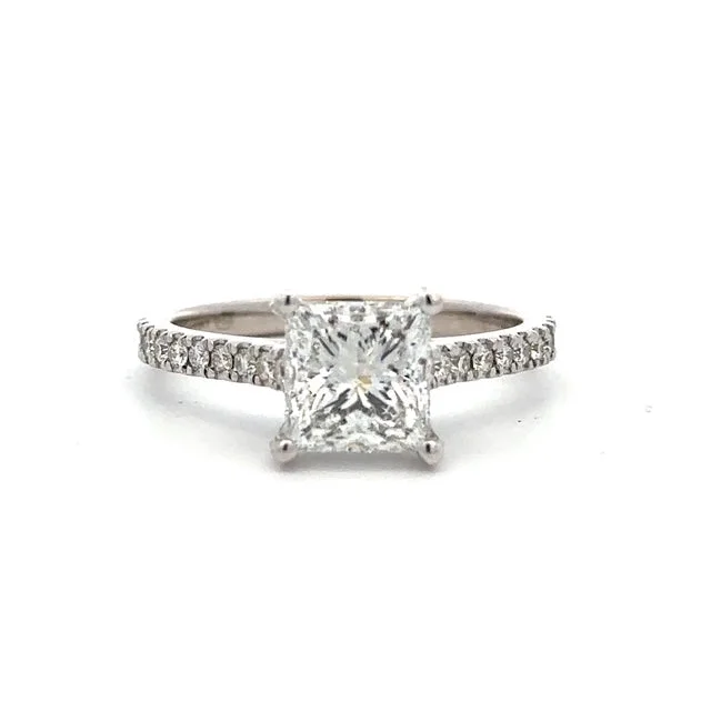 Luxury engagement rings with platinum settings for high-end, premium quality -Princess Diamond Engagement Ring