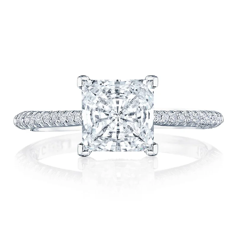 Affordable engagement rings with diamond center stones for budget-conscious brides -Princess Solitaire Engagement Ring