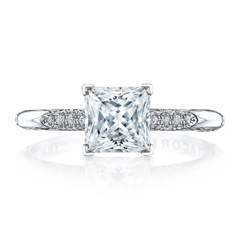 Elegant engagement rings with cathedral-style settings for an elevated, regal design -Princess Solitaire Engagement Ring