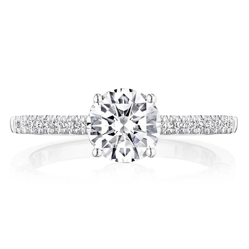 Unique engagement rings with floral settings for nature-inspired, feminine designs -Round Solitaire Engagement Ring