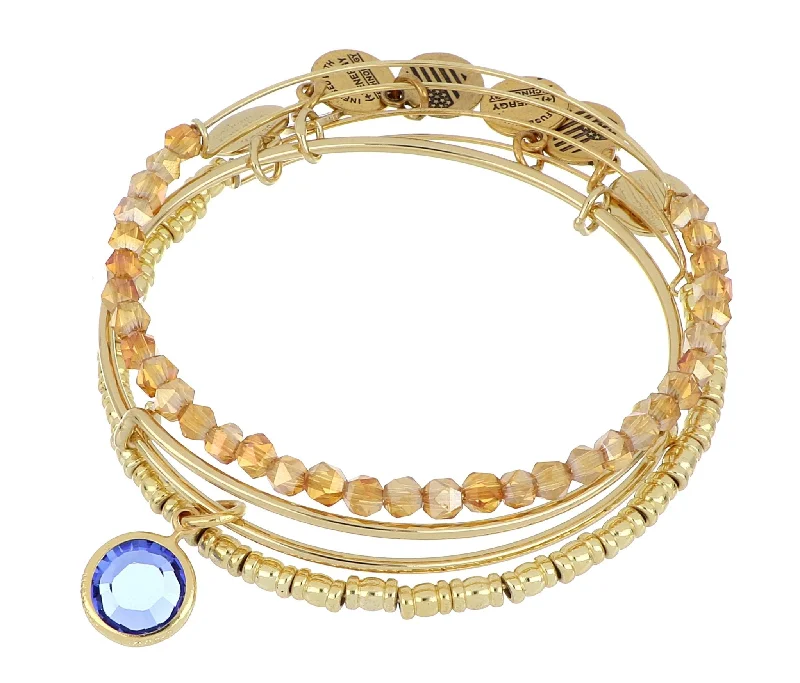 Affordable engagement rings with sapphires for a beautiful and colorful alternative to diamonds -ALEX AND ANI September Birthstone Set - Gold