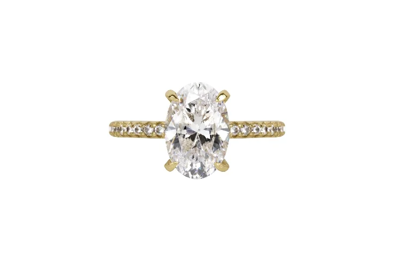 Unique engagement rings with halo diamonds around the center stone for radiance -The Blakely Ring (2.2 Carat)