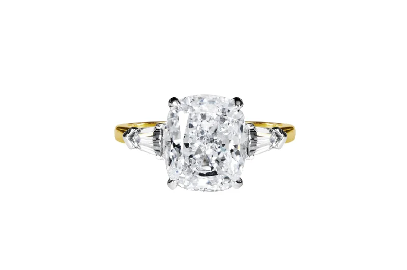 Engagement rings with emerald-cut diamonds for a clean and elegant style -The Rowan Ring (3 Carat)