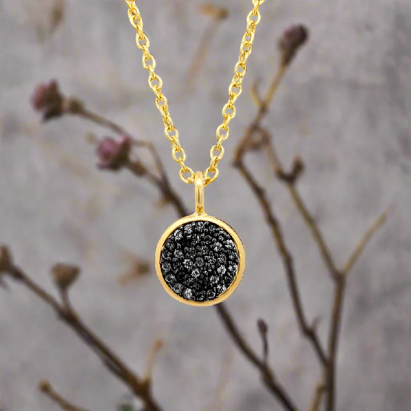 Brooches and pins inspired by sea stone hues -Black Spinel Pavé Necklace