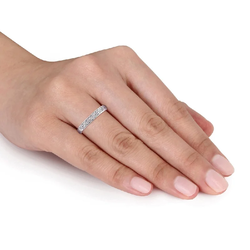 Diamond Rings with Braided Bands for Intricate Look-Miadora 10k Gold and 1/10ct TDW Diamond Band