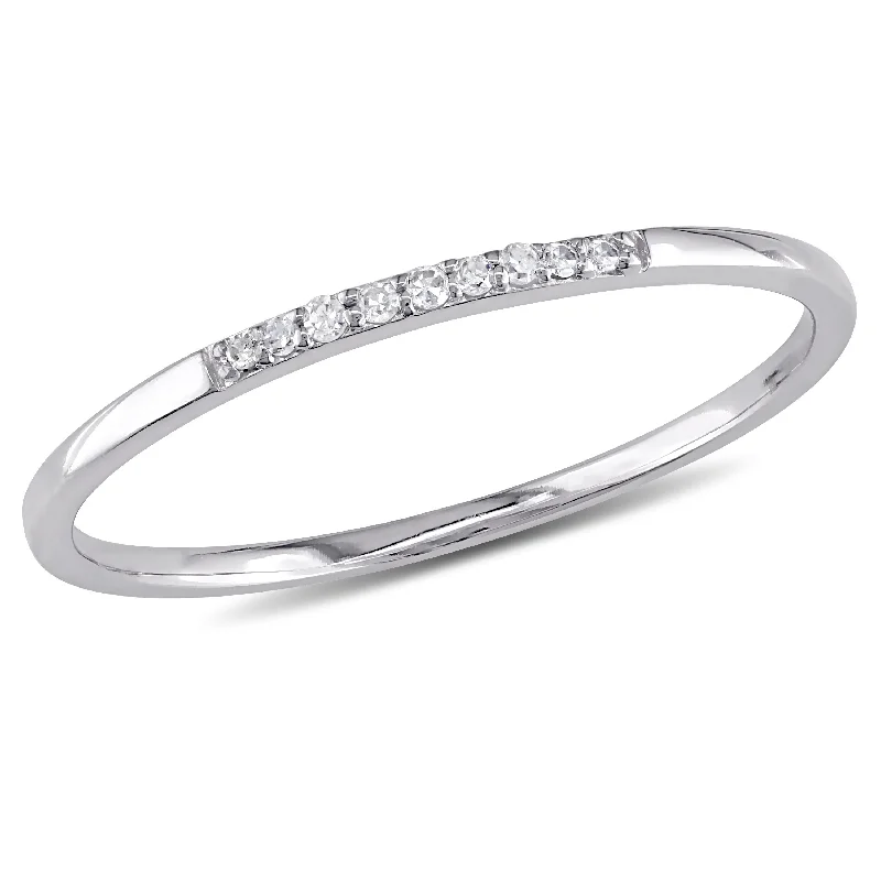 Diamond Rings with Sphalerite Uniqueness for Distinct Style-Miadora 10k White Gold Thin Stackable Diamond Anniversary Band Ring