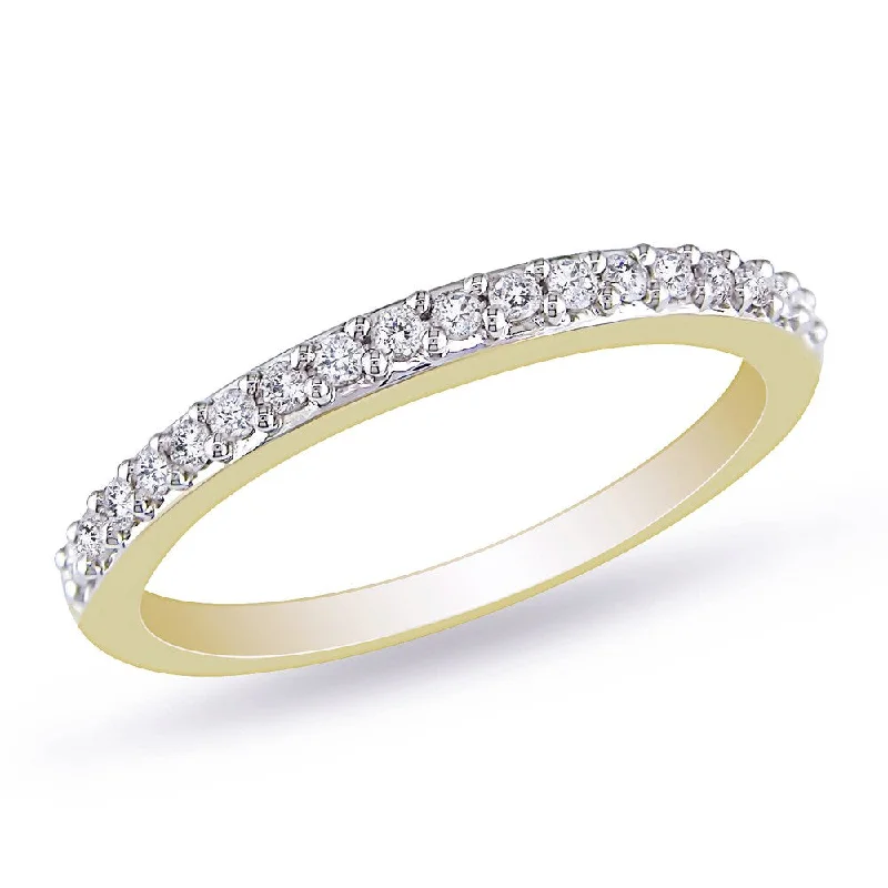 Stackable Diamond Rings for Trendy Style-Miadora 10k Yellow Gold 1/4ct TDW Diamond Wedding Band - White