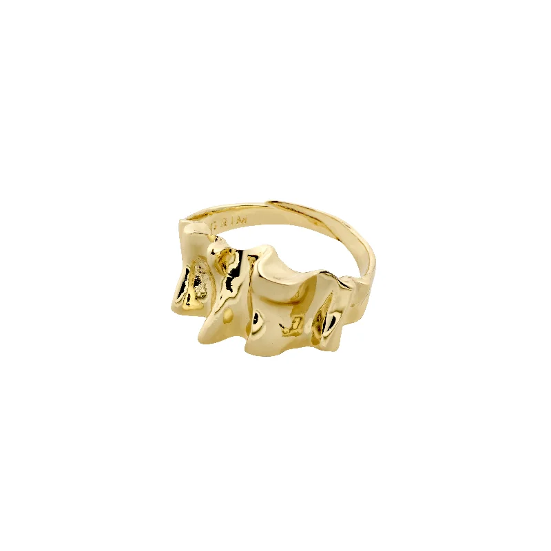 Tribal rings with cultural gemstone designs -WILLPOWER sculptural ring gold-plated