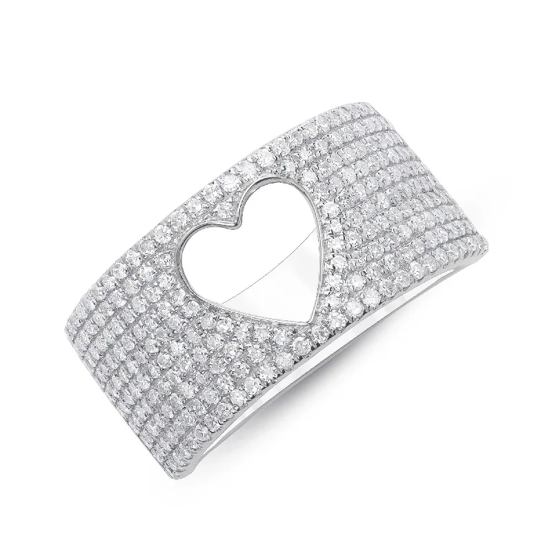 Matte rings with smooth finish for sleekness -Diamond Heart Ring