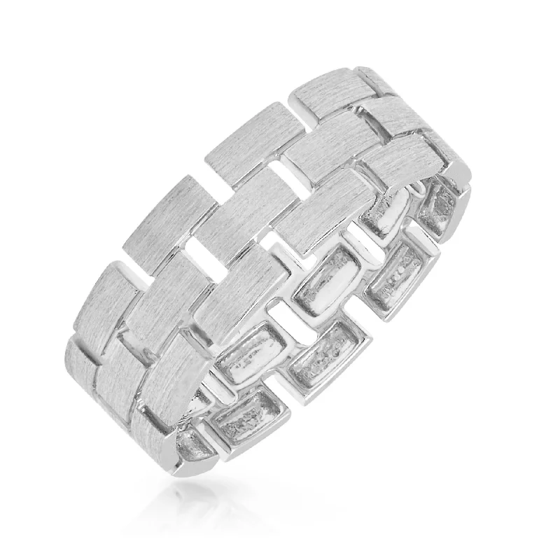 Budget rings under fifteen dollars for easy gifts -14KT Matte White Gold Elias Band Ring