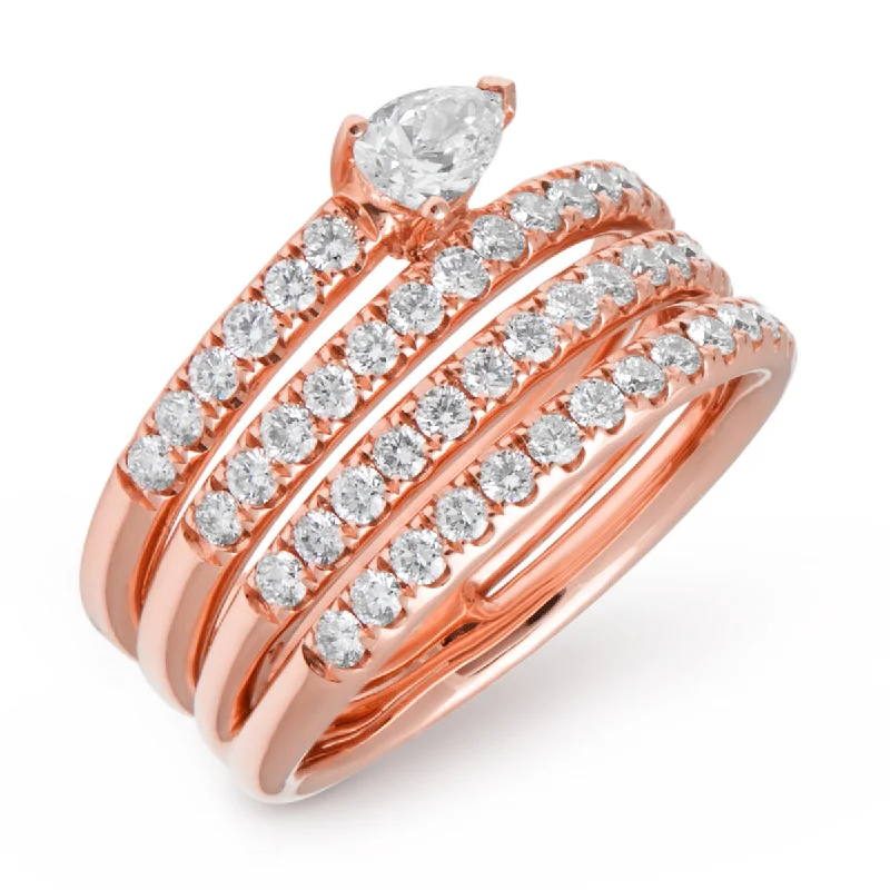 Rings featuring adjustable bands for perfect fit -14KT Rose Gold Diamond Violetta Ring