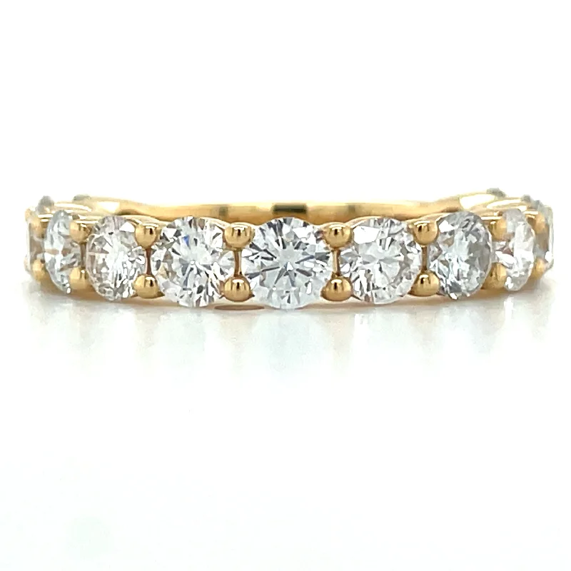 Diamond Rings for Artists' Style-18ct Yellow Gold Laboratory Grown 2.06ct Diamond Eternity Ring