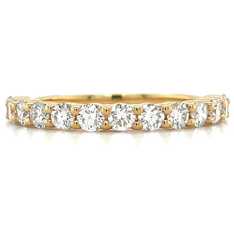 Asscher Cut Diamond Rings for Unique Style-18ct Yellow Gold Laboratory Grown .78ct Diamond Eternity Ring