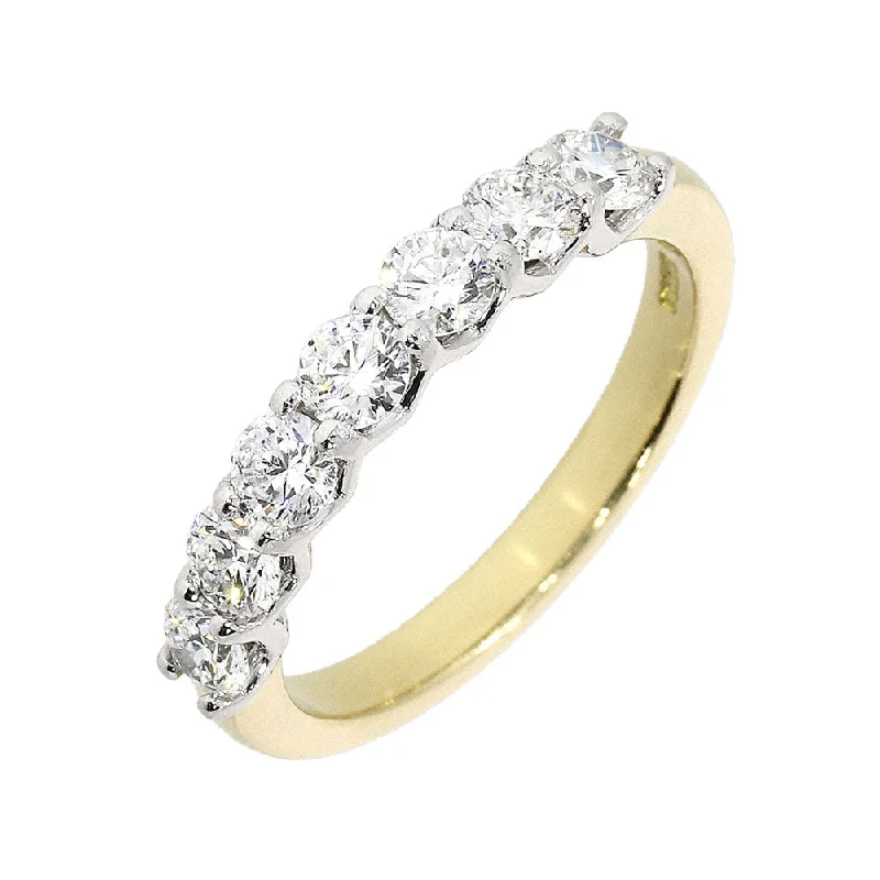 Diamond Rings with Sphalerite Uniqueness for Distinct Style-18ct Yellow Gold Seven Stone Diamond 1.04ct Eternity Ring