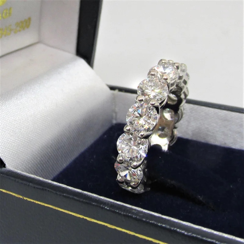 Cushion Cut Diamond Rings for Soft Aesthetics-6.18 Carat TW Lab Grown Diamond Eternity Ring