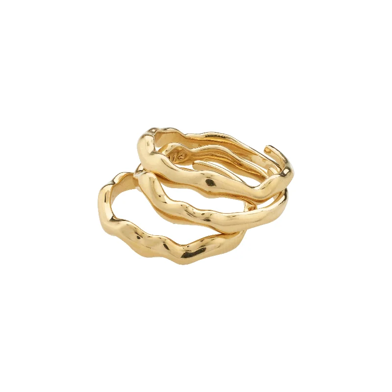 Bright rings with multicolor stones for fun -PENELOPE ring gold-plated