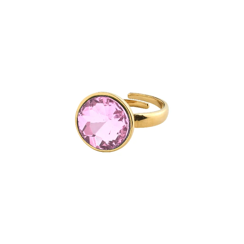 Rings featuring vivid gems for fierce style -CALLIE crystal ring rose/gold-plated