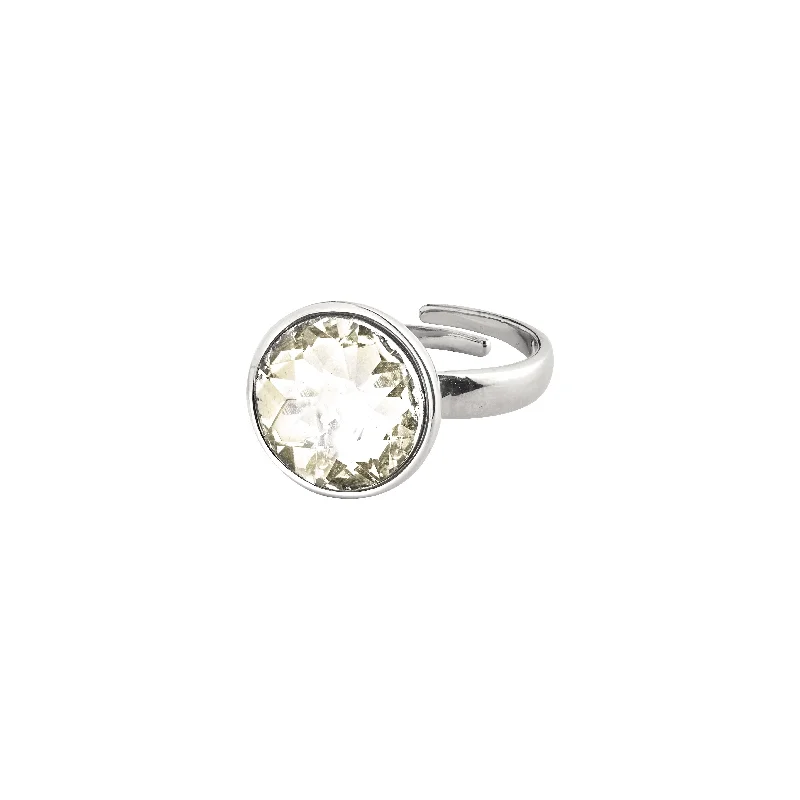 Quirky rings with offbeat gemstone flair -CALLIE crystal ring silver-plated